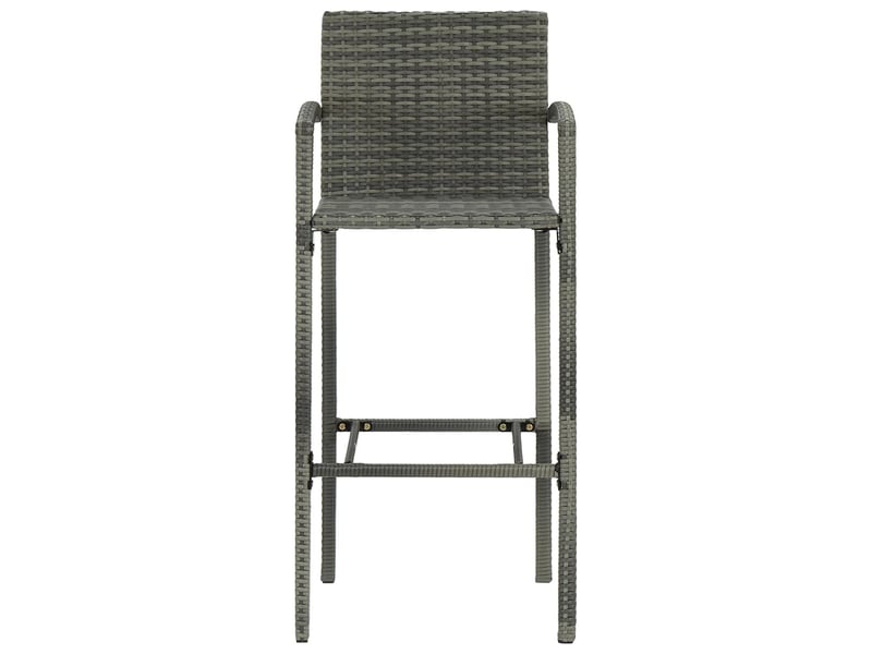  Lot de 2 tabouret de bar, chaise de bar gris résine tressée  - Conforama C