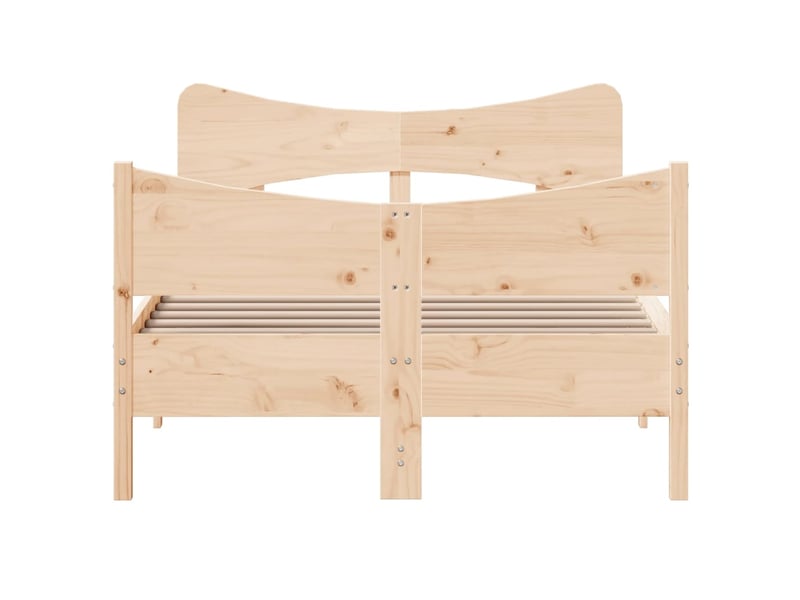  Lit double- lit adulte -  cadre de lit sans matelas 120x190 cm bois de pin massif  - Conforama C