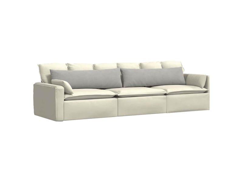 Lot de 2 coussins de canapé, coussins décoratifs tissu gris clair 145 x 40 cm cf58833 - Conforama C
