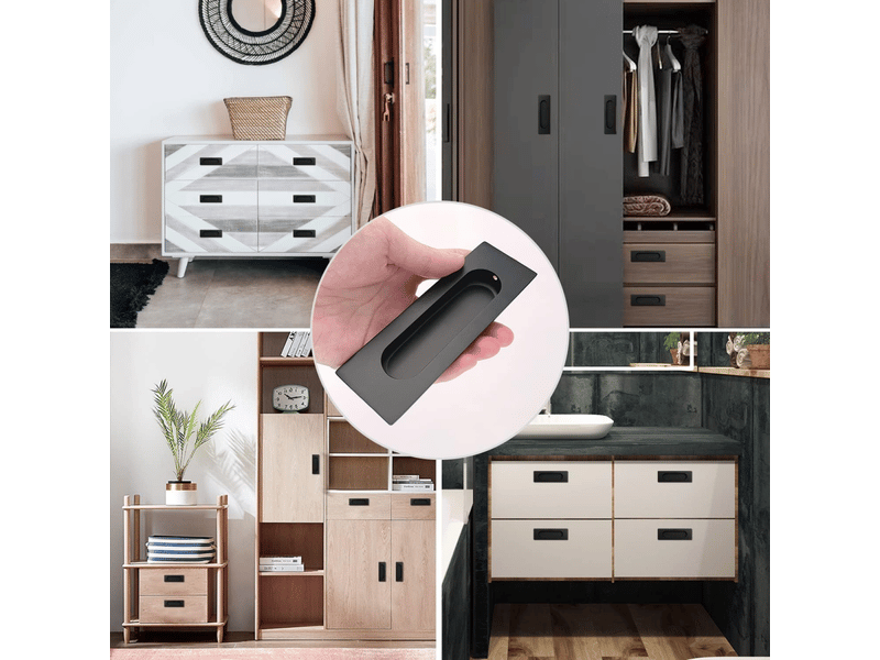  Jeu de 2 poignées pour portes coulissantes - acier inoxydable 11,9 cm  - Conforama C