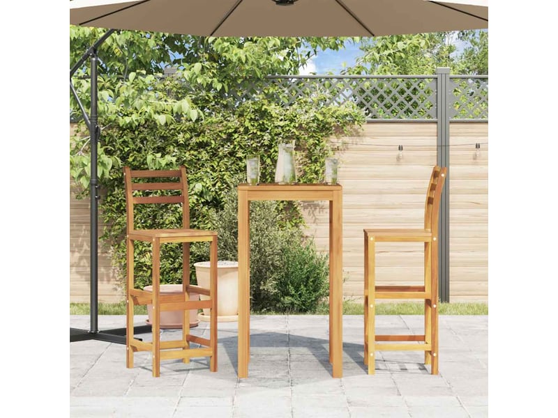  Lot de 2 tabourets de bar bois d'acacia massif  - Conforama C