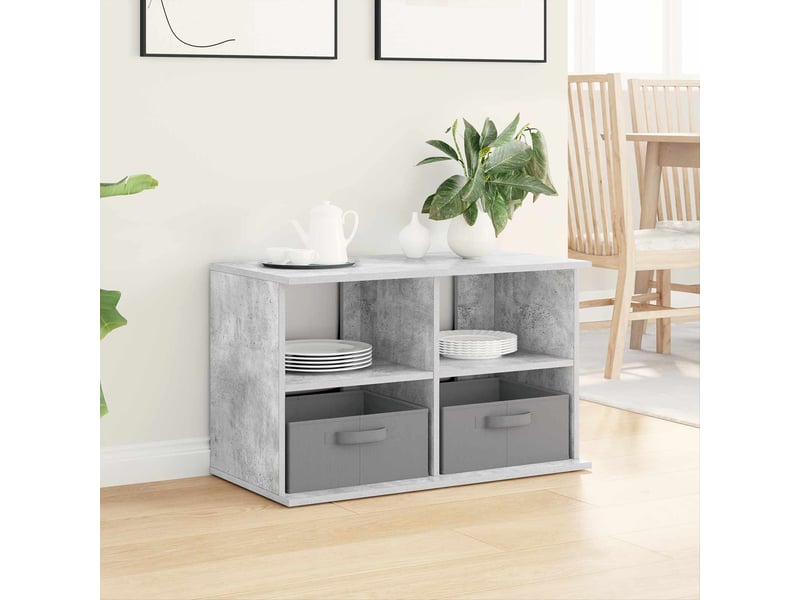  Support de télévision avec tiroir gris béton 79x40x48 cm  - Conforama D