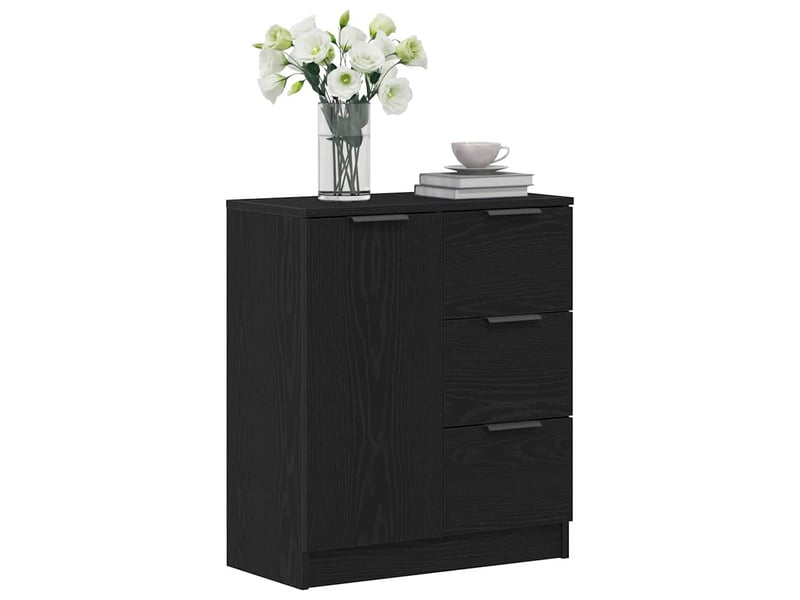  Buffet - bahut - meuble de rangement chêne noir 60 x 30 x 70 cm bois d'ingénierie  - Conforama C