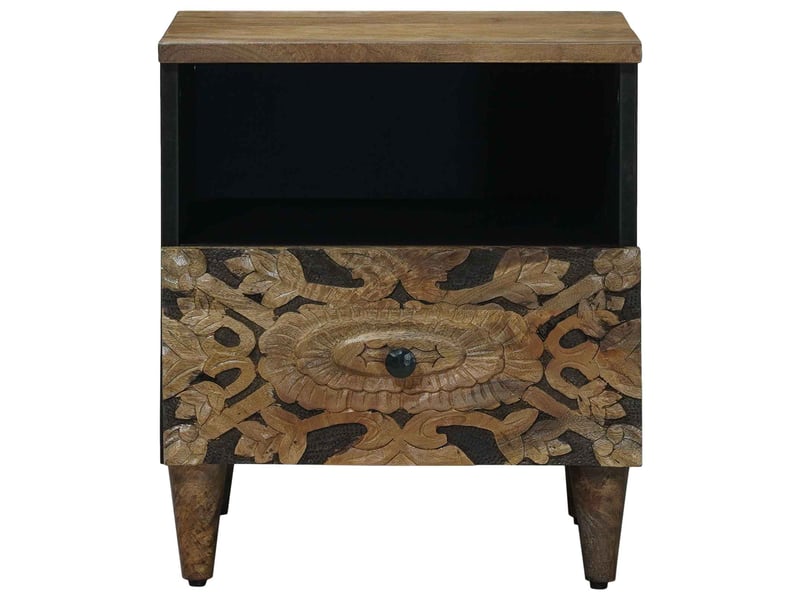 Table de chevet - table de lit 2 pc marron 40 x 33 x 46 cm - Conforama C