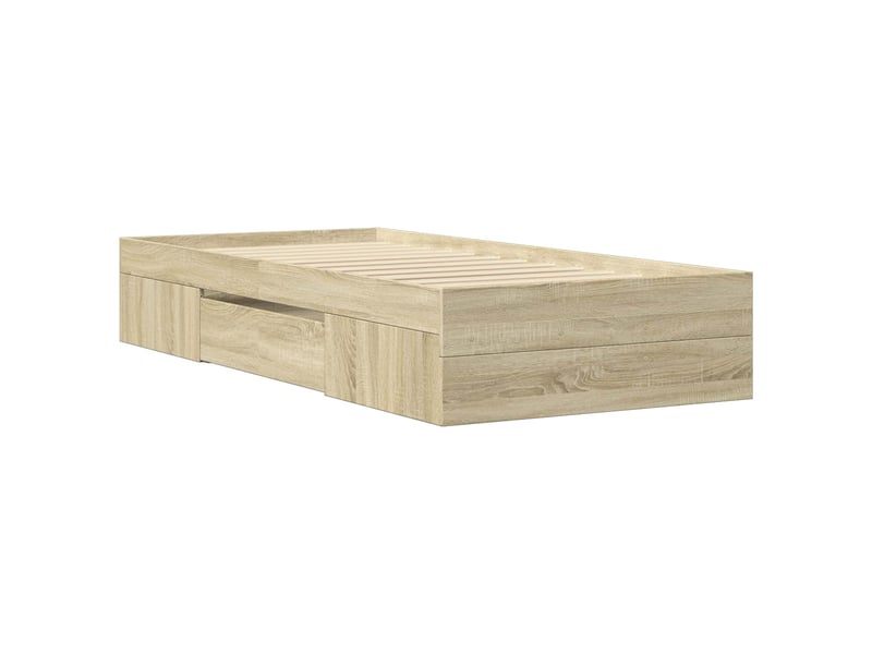  Lit simple- lit adulte -  cadre de lit avec rangement chêne sonoma 80 x 200 cm  - Conforama B
