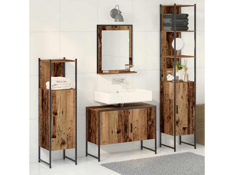  Ensemble de mobilier de salle de bain 4 pc marron cf64522  - Conforama B