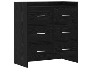 Buffet - bahut - meuble de rangement chêne noir 75 x 33 x 80 cm bois d'ingénierie