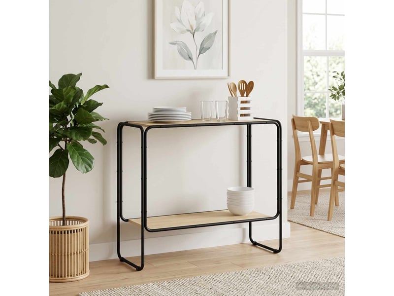  Buffet salon, buffet de rangement chêne sonoma 93.5x38x75 cm bois d'ingénierie  - Conforama B