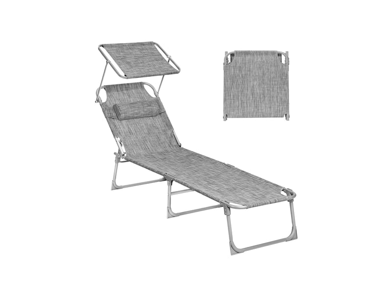  Chaise longue bain de soleil transat de relaxation avec dossiers et parasol inclinables pliable léger 55 x 193 x 31 cm charge 150 kg pour jardin couleur taupe gcb19br b34gcb192b01 b34gcb19t b34gcb19uv1 gcb192b01 gcb19t gcb19uv1 …  - Conforama A