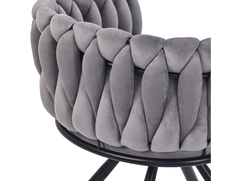  Lot de 2 chaises de salle à manger,59x54x72 cm,pivotantes 360°,velours,gris  - Conforama E