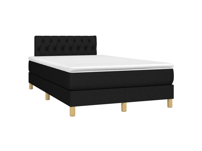  Sommier à lattes de lit avec matelas noir 120x190 cm tissu  - Conforama B