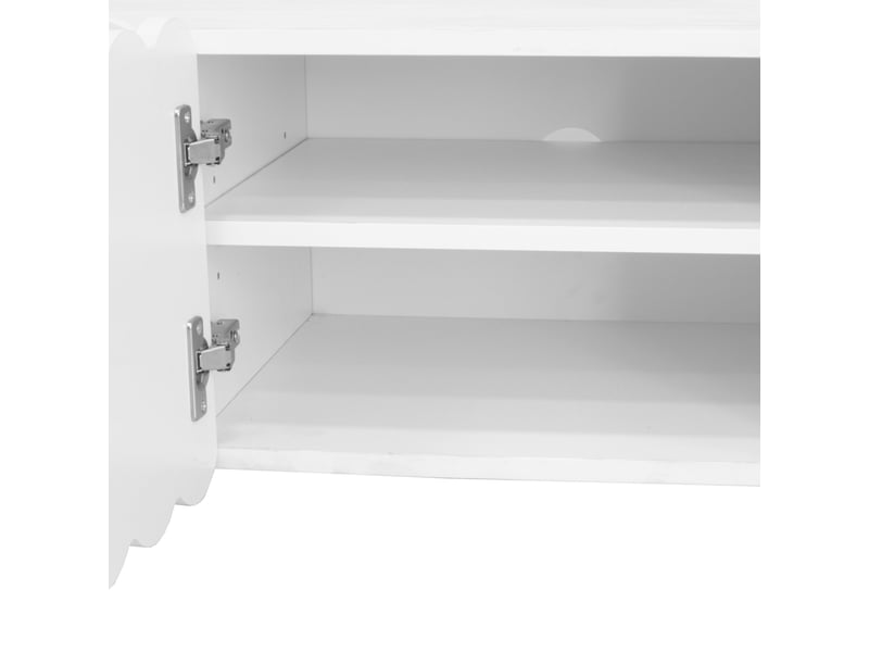  Meuble tv bas blanc 175x38x37 cm - design moderne et épuré, idéal salon contemporain  - Conforama E