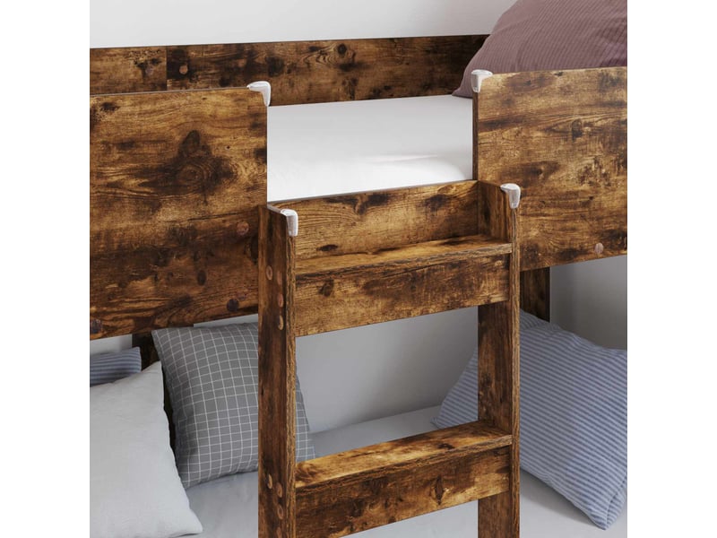  Lit superposé pour enfants - lit jeune chêne fumé 90 x 190 cm  - Conforama C