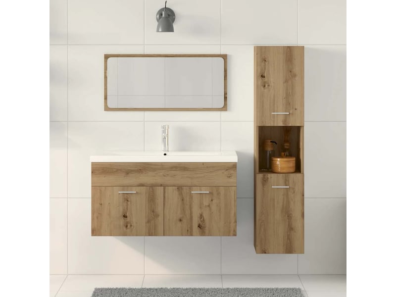 Ensemble de meubles salle de bain 3 pcs bois d'ingénierie cf63955 - Conforama D
