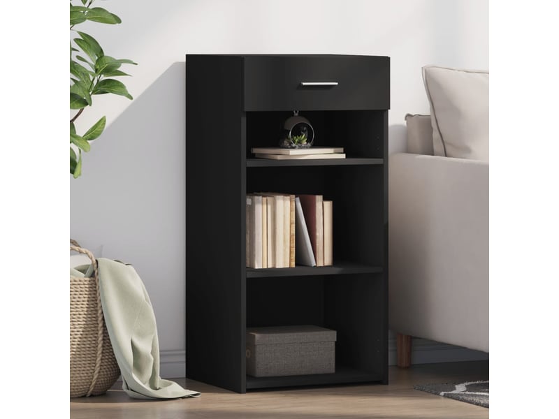  Buffet - bahut - meuble de rangement noir 45x42,5x93 cm bois d'ingénierie  - Conforama B