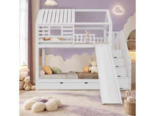 Lit superposé 2x90x200 cm HAVRYA coloris blanc