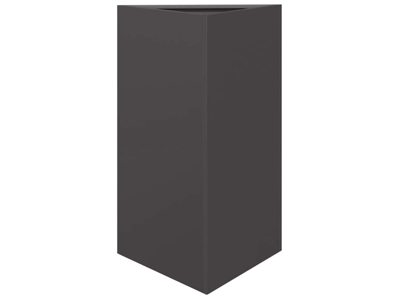 Jardinière - bac à fleurss 2 pcs noir triangulaire 50x43x75 cm acier  - Conforama E