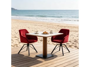 Lot de 2 chaises de salle à manger,57x54x82,5 cm,pivotantes,velours,bordeaux