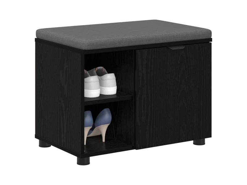  Banc d'entrée, banc interieur avec coussin chêne noir 60x38x46 cm shl23141  - Conforama C