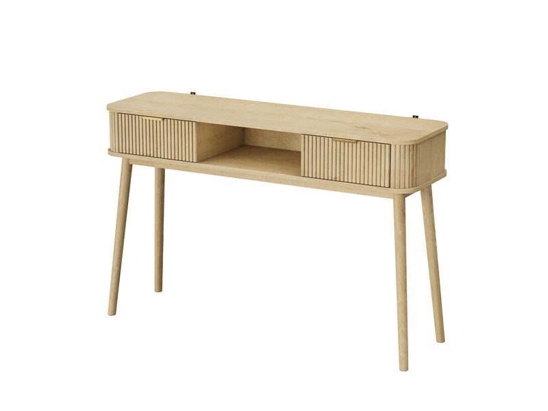  Console,120x35x77,6 cm,2 tiroirs vintage,mdf,effet chêne  - Conforama D