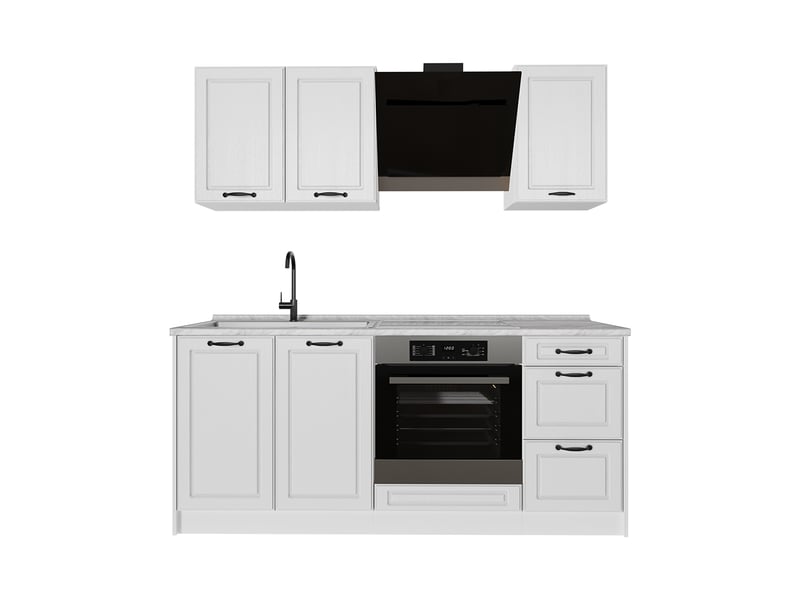  Vicco cuisine, blanc campagneblanc, 180cm plan de travail marbre  - Conforama A