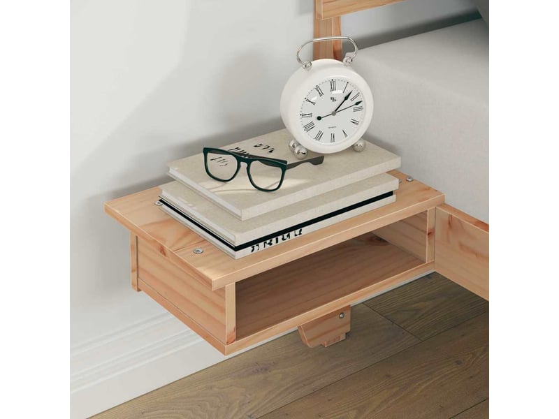  Lit double- lit adulte -  cadre de lit avec tête de lit marron 135 x 190 cm pin massif  - Conforama B