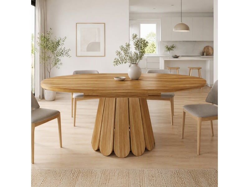Table à manger extensible 118(158)x118x76.8 cm en mdf et métal marron - Conforama C