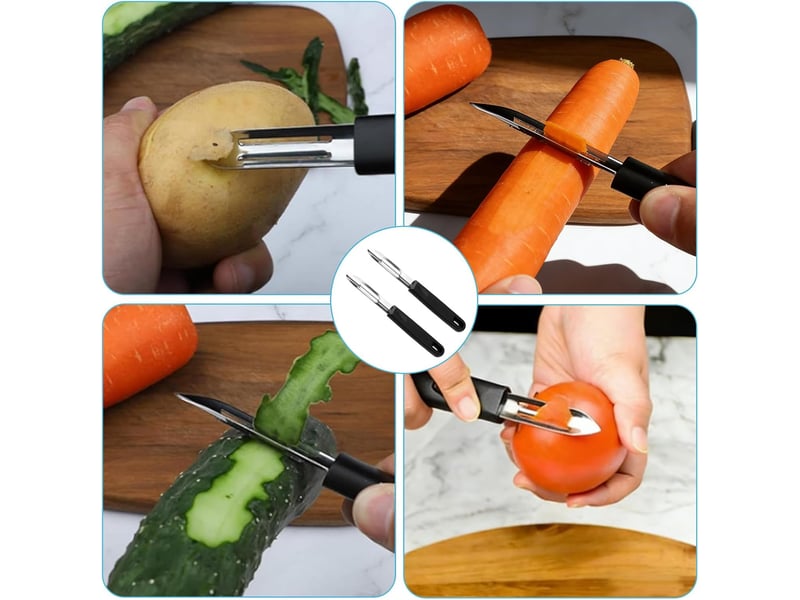 2 pièces éplucheur en acier inoxydable, éplucheur universel pour légumes, pour éplucher pommes de terre, carottes,légumes et fruits - Conforama E