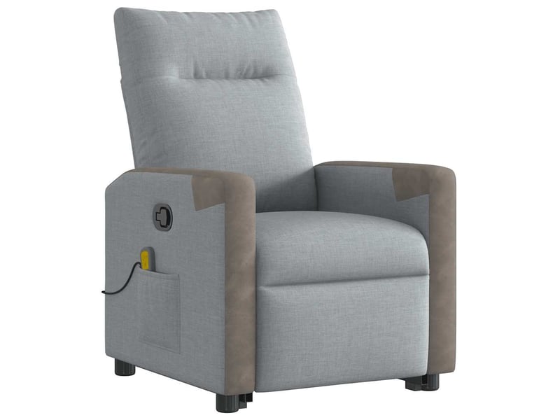  Fauteuil relax, fauteuil de massage inclinable gris clair tissu shl47385  - Conforama D
