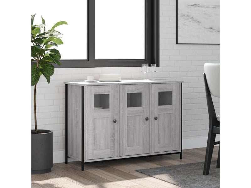  Buffet - bahut - meuble de rangement sonoma gris 100x35x70 cm bois d'ingénierie  - Conforama B