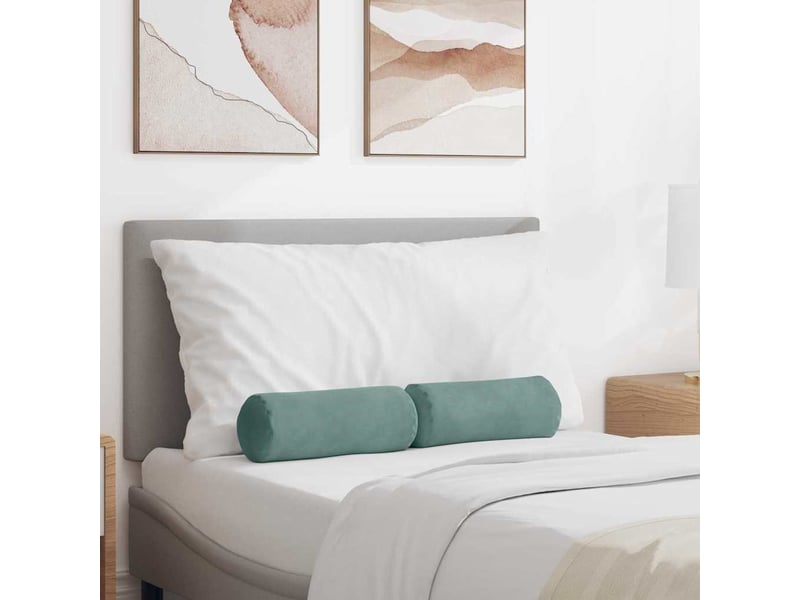 Lot de 2 coussins d'accent, coussins décoratifs, coussins lombaires vert mer ø 15 x 40 cm cf56760  - Conforama B