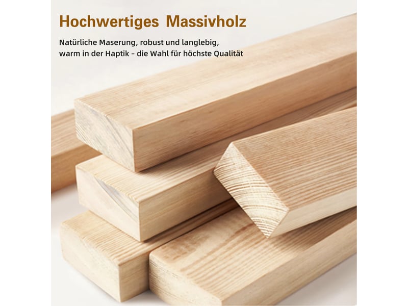  Lot de 2 chaises de salle à manger à dossier enveloppant  - assise rembourrée en lin, bois naturel  - Conforama E