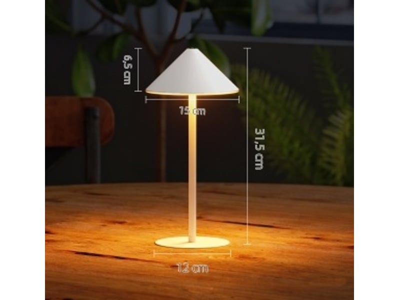  Lot de 2 lampes de table 15x15x31,5 cm 3 températures de couleur, recharge usb a+c, commande tactile métal blanc  - Conforama E