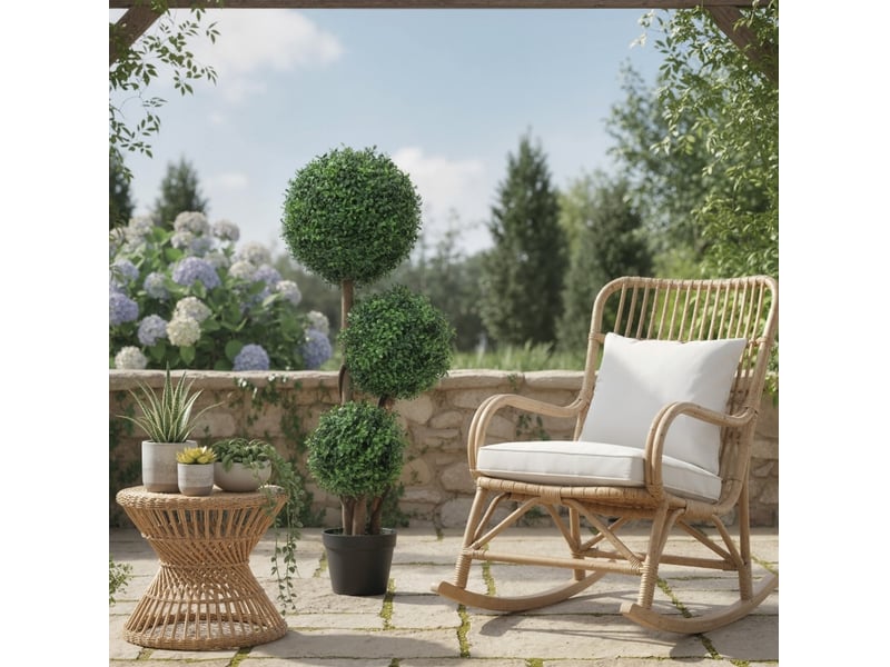  Plante artificielle buis trois boules 30x30x100 cm verte  - Conforama C
