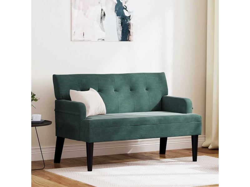  Banc chambre, banc de lit chesterfield vert foncé 112x65,5x75 cm velours  - Conforama B