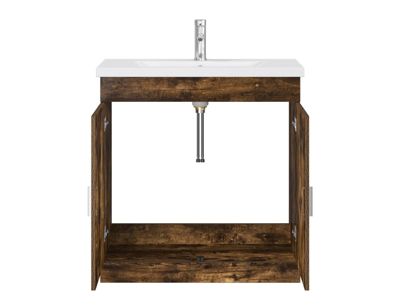  Ensemble de mobilier de salle de bain chêne fumé shl9097  - Conforama C
