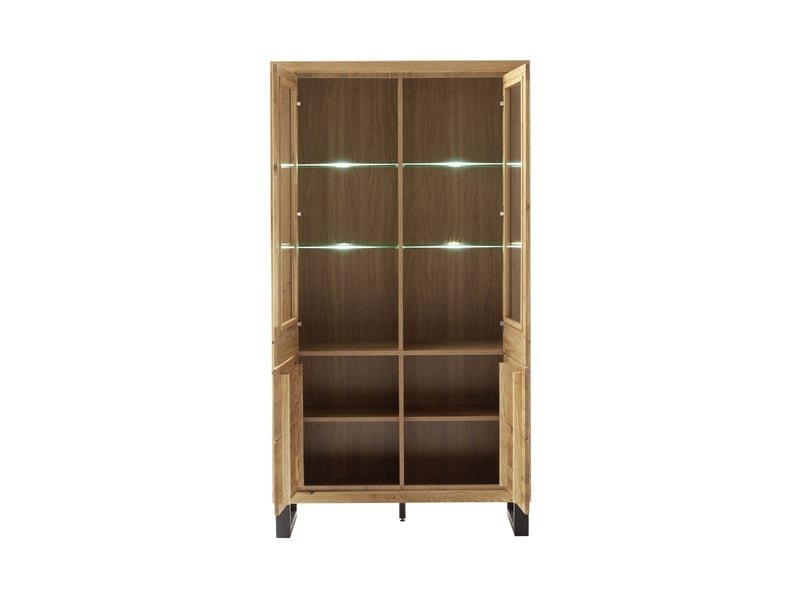  Vitrine 2 portes bois 2 porte vitrée en chêne - grompo  - Conforama C