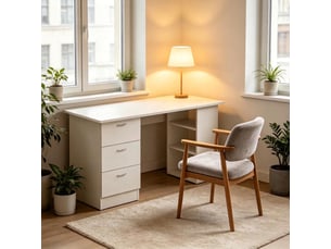 Bureau enfant 120 cm coloris blanc