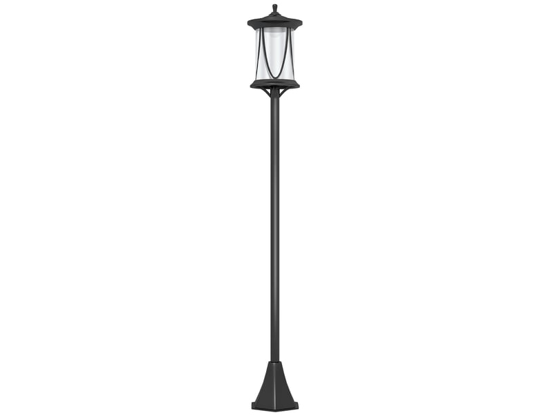  Lampadaire solaire led 17x17x127 cm avec capteur lumineux noir  - Conforama A