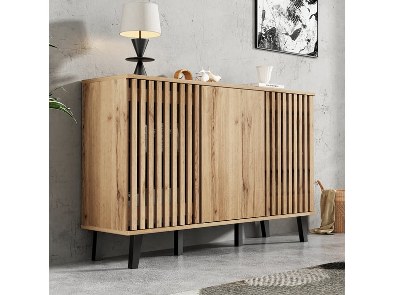  Ensemble meuble tv et table basse, meuble tv avec rangement, 170 cm, mdf effet noyer clair  - Conforama D