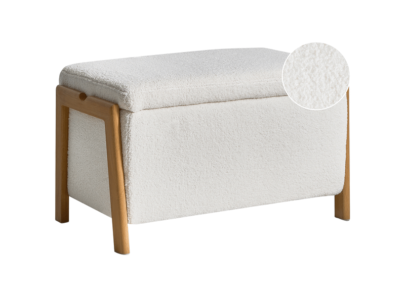 Banc de rangement edland bouclé blanc  - Conforama A