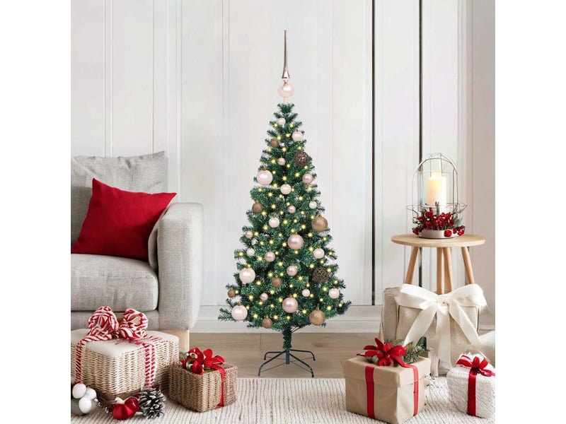  Sapin de noël artificiel, arbre de noël pré-éclairé vert 120 cm pvc et métal shl9249  - Conforama B