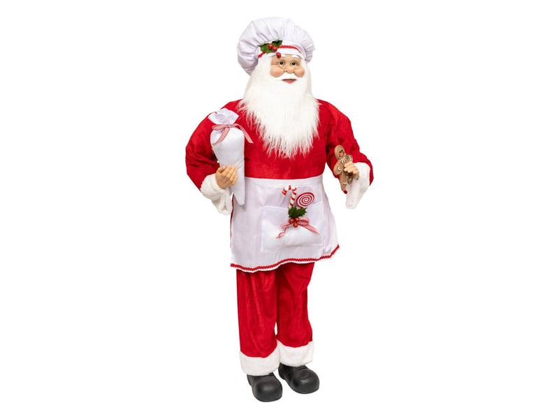  Statue père noël déco pâtissier 117cm rouge  - Conforama A