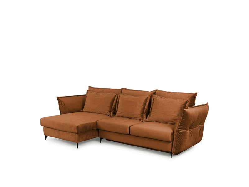  Canapé angle gauche verduro en velours terracota - 3 places 3CA55.PI.3AC.G.21 - Conforama D