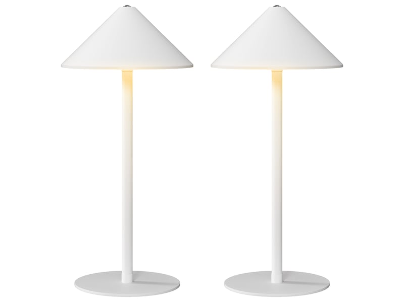  Lampe de table led avec câble usb, interrupteur tactile, boîtier en métal, rechargeable, blanche  - Conforama A