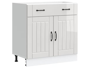 Meuble de rangement, armoire de cuisine lucca blanc brillant bois ingénierie shl7529