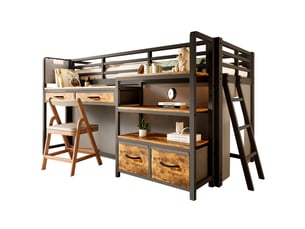 Lit mezzanine 90x200 cm MODENVIE   coloris noir