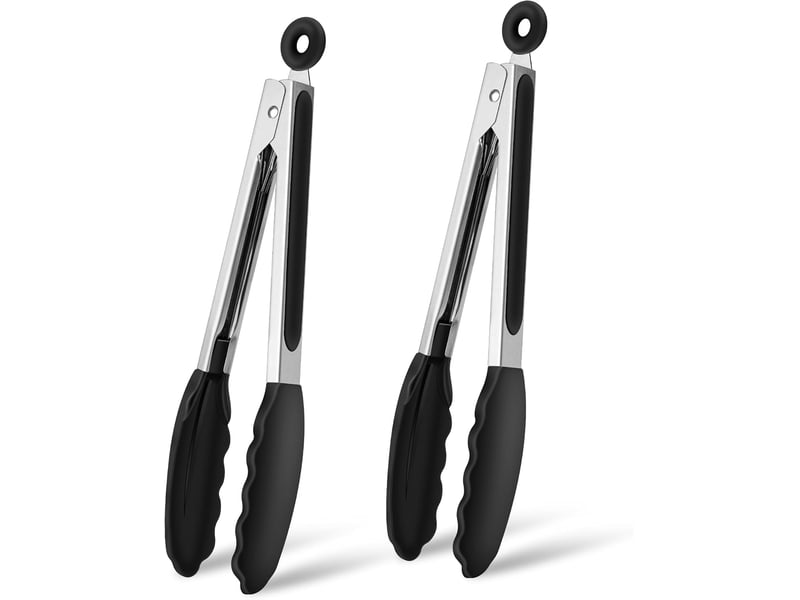  (26cm)pinces de cuisine, lot de 2, pince alimentaire en inox et silicone et poignée antidérapante, pince de cuisine résistant à la chaleur, idéales po QWE001044 - Conforama A