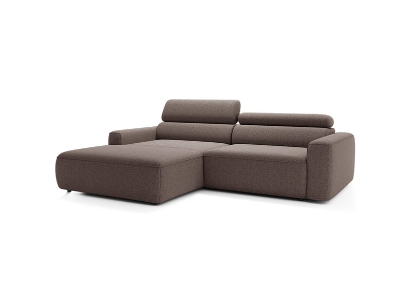 Selsey fando - canapé d'angle - 252 cm - tissu tressé brun clair - côté gauche Fando - Conforama A