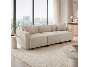Canapé droit fixe MODENVIE 3 places Tissu beige